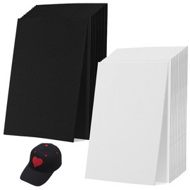 AHANDMAKER 24Pcs 2 Colors EVA Embroidery Puffy Foam Sheets 3mm Thick Rectangle Craft Foam for 3D Embroidery DIY Projects Cosplay and Home Decor, 5.9x3.9 inch Black White Handmade Board Crafts