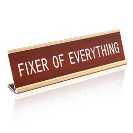 Weysat Funny Desk Signs for Office-fixer of Everything-fun Office Accessories Novelty Nameplate Decor for Women Men Coworker Gift Home Supply Accessories, 8 x 2.4in
