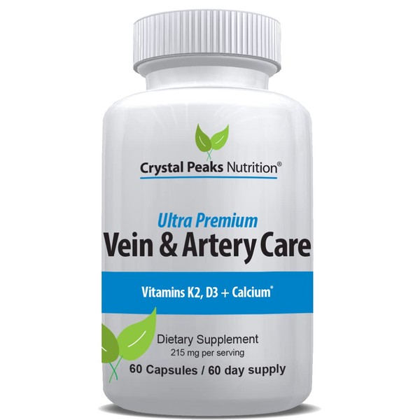 CRYSTAL PEAKS NUTRITION Vein and Artery Care - Supplement for Men & Women - Circulation and Vein Support - Supports Bone Health - 60 Capsules, 60-Day Supply