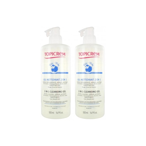 Topicrem UH Baby 2 in 1 Cleansing Gel 2 x 500ml