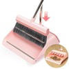 KZKR Pink Broom and Dustpan Set with Adjustable Handle for