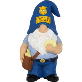 Mood Lab Garden Gnome - Funny Postman Gnome Figurine - 9.25 Inch Tall Lawn Statue - for Outdoor or House Decor