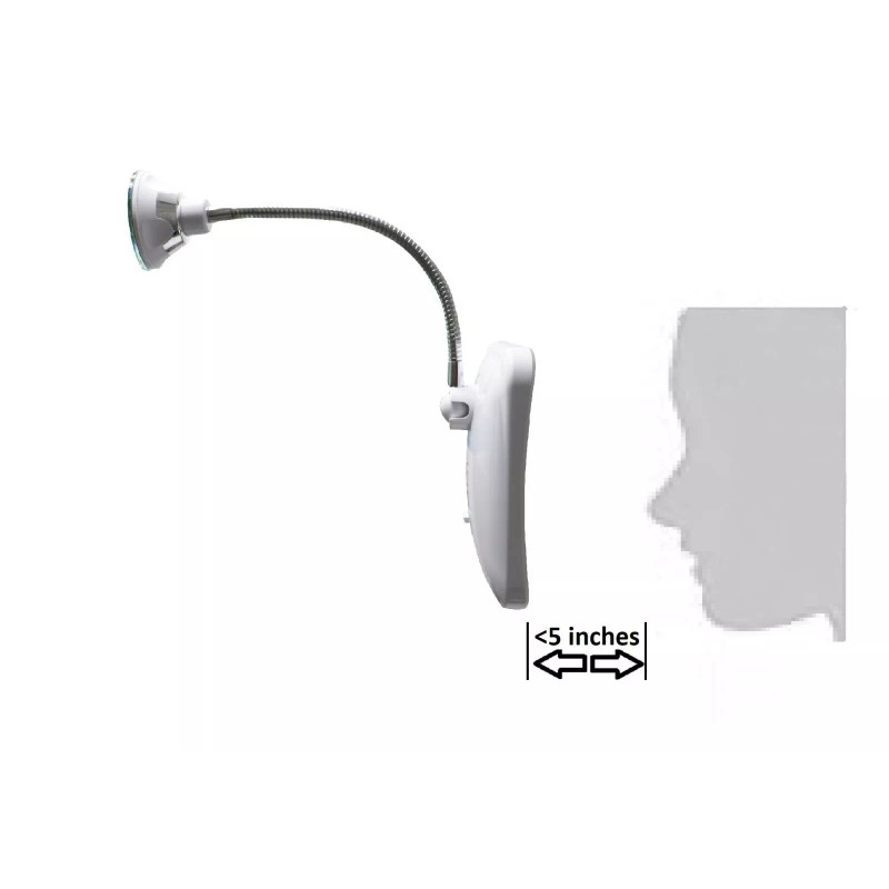 JiBen Square Flexible Gooseneck LED Lighted 10X Magnifying Makeup Mirror