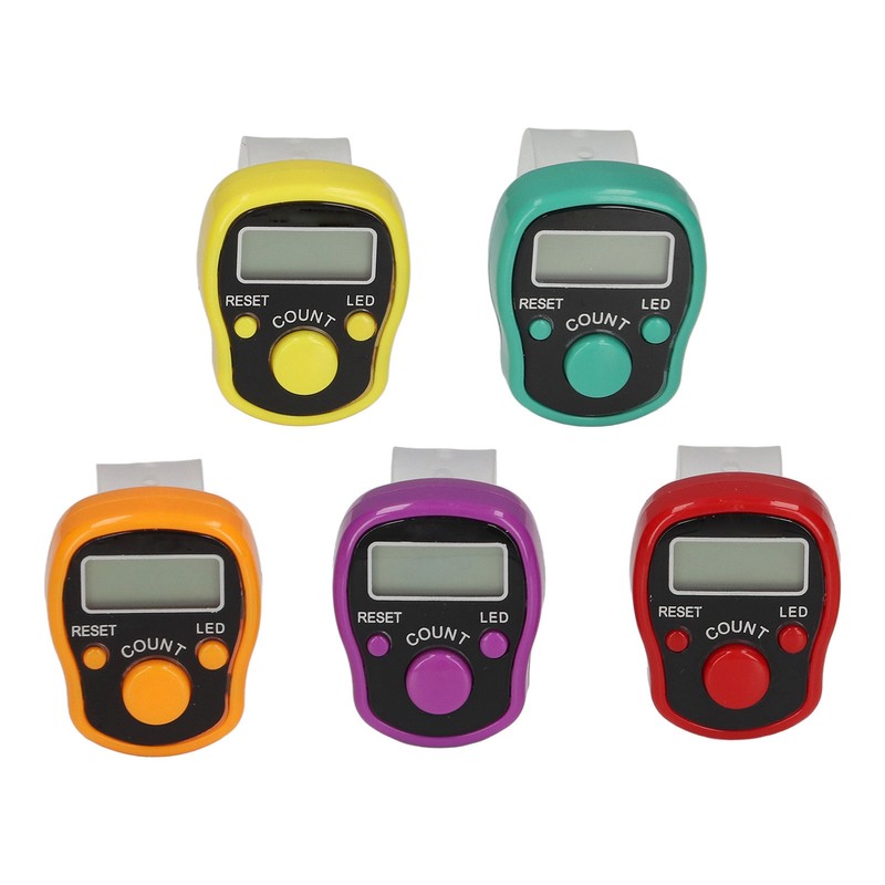 5 Pcs Electronic Finger Counter Portable Lightweight Adjustable Ring Finger
