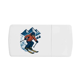 'Downhill Skiing' Pill Box with Tablet Splitter (PI00035249)