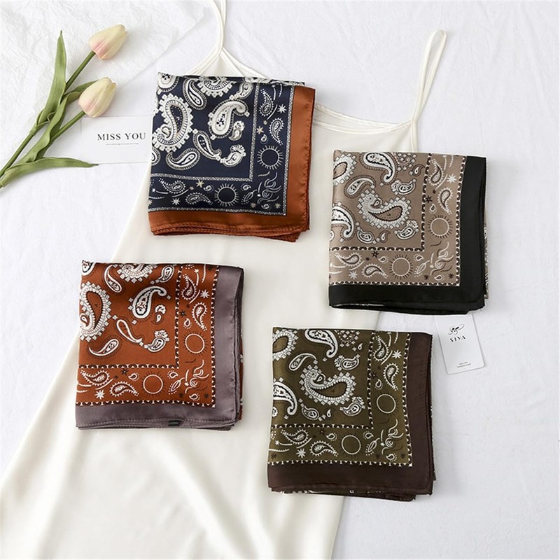 MEDUOLA Women's Scarf Made of Faux Silk Flowers and Various