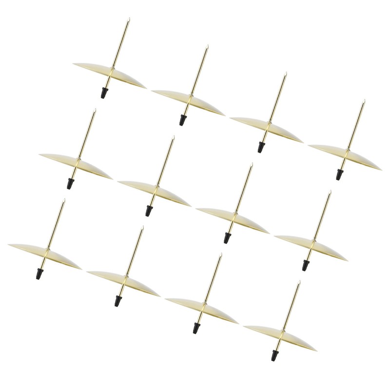 12pcs Candle Plate Iron Material 7x6.5cm/2.8x2.6in Gold Stable Reliable Decorative