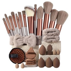 Pincel de Maquillaje - Kit de Maquillaje de Viaje 33 Piezas  Estuche De Herramientas Cosmeticas Portátil Accesorios De Belleza Para Mujer Niña Regalo 