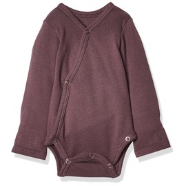 L'ovedbaby Unisex Baby Organic Cotton Kimono Bodysuit, Eggplant, 0-3 Months US