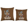 Cold Brew Coffee Queen Funny Drink Illustration Throw Pillow