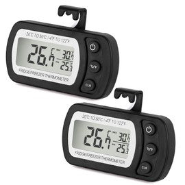 冷蔵庫 冷蔵庫 温度計 デジタル 冷凍室温度計 防水 最大/最小レコード機能 大型液晶ディスプレイ付き RT-2B