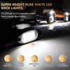 4Pods Pure White LED Rock Lights Kit with Switch Wiring