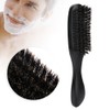 Men Beard Brush Long Handle Hair Cleaning Curved Wooden Mustache