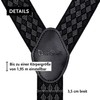DonDon Men's Braces Wide 3.5 cm with 4 Braces Clips