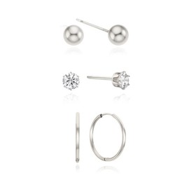 [3SET] Sweet combination basic silver ball one-touch set OTEP23506TWW stone color / [3SET] 꿀조합 베이직 실버볼 원터치 세트 OTEP23506TWW 스톤컬러