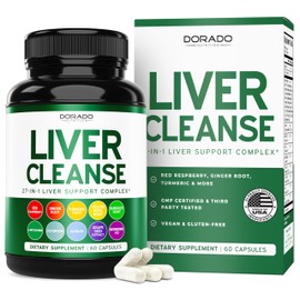 Liver Cleanse Detox & Repair (27 in 1 Formula - Milk Thistle, Dandelion Root, Turmeric, Artichoke Extract & More) - Detox Cleanse Supplement, Liver Support for Adults, Vegan - 60 Capsules