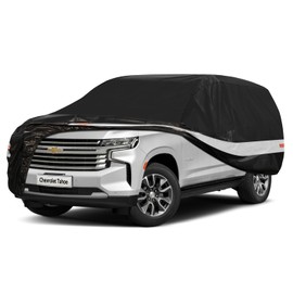 Holthly Holthly 10 Layers SUV Car Cover Custom Fit for Chevy Tahoe (2007-2024) Waterproof All Weather for Automobiles, Outdoor Full Cover Sun UV Rain Protection with Cotton.Black