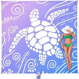 WEKAPO Beach Blanket Waterproof Sandproof Oversized Extra Large Sand Free | Beach Mat with Stakes, Storage Bag - Essentials for Outdoor Beach, Picnic