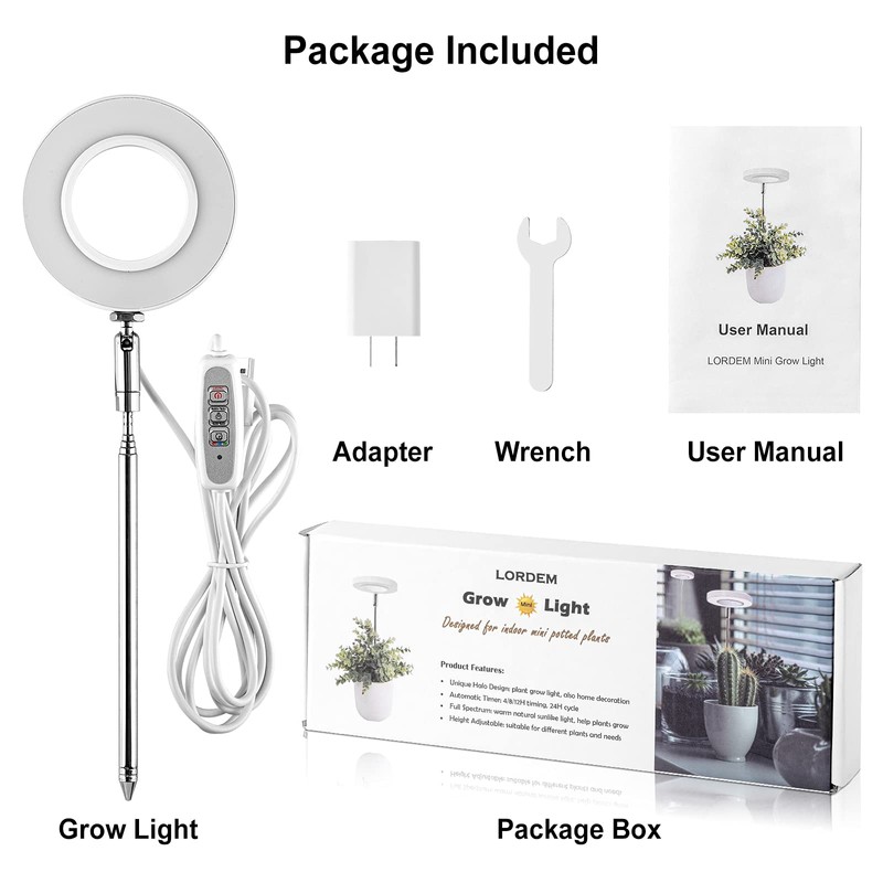 LORDEM Grow Light, Full Spectrum LED Plant Light for Indoor
