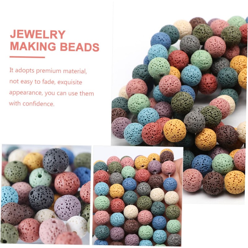 jojofuny 40pcs Volcanic Loose Beads Spacer Beads for DIY Jewelry