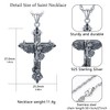Archangel Michael/St. Benedict/Saint Christopher/Jesus/Cross Pendant Amulet Necklace 925 Sterling Silver