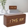 LED Wood Digital Alarm Clock 3 Level Brightness Electronic Clock