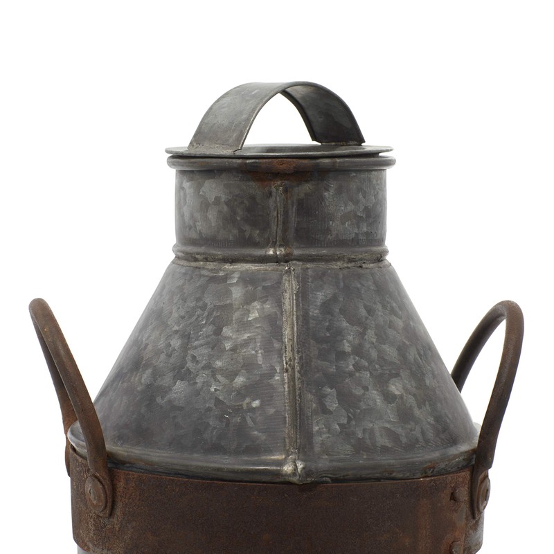Deco 79 Metal Galvanized Milk Can, 13 by 7-Inch