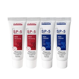 WE2C 【SP-5 Travel toothpaste】, whitening teeth, cleaning mouth, removing stains, refreshing breath, Soft foam, Jasmine Whitening, Mint Fresh,probiotic 25g 【Buy 2 get 2 free】 - Flavor: 2 red +2 blue