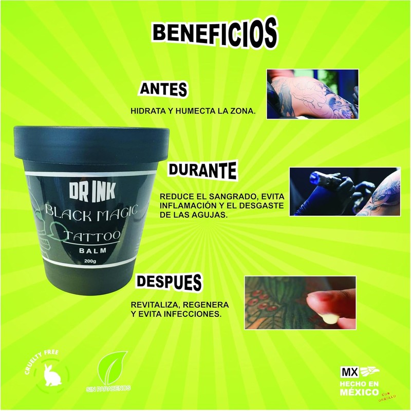 Dr Ink Bálsamo para Tatuaje, Premium, Lubrica y Protege, 200g