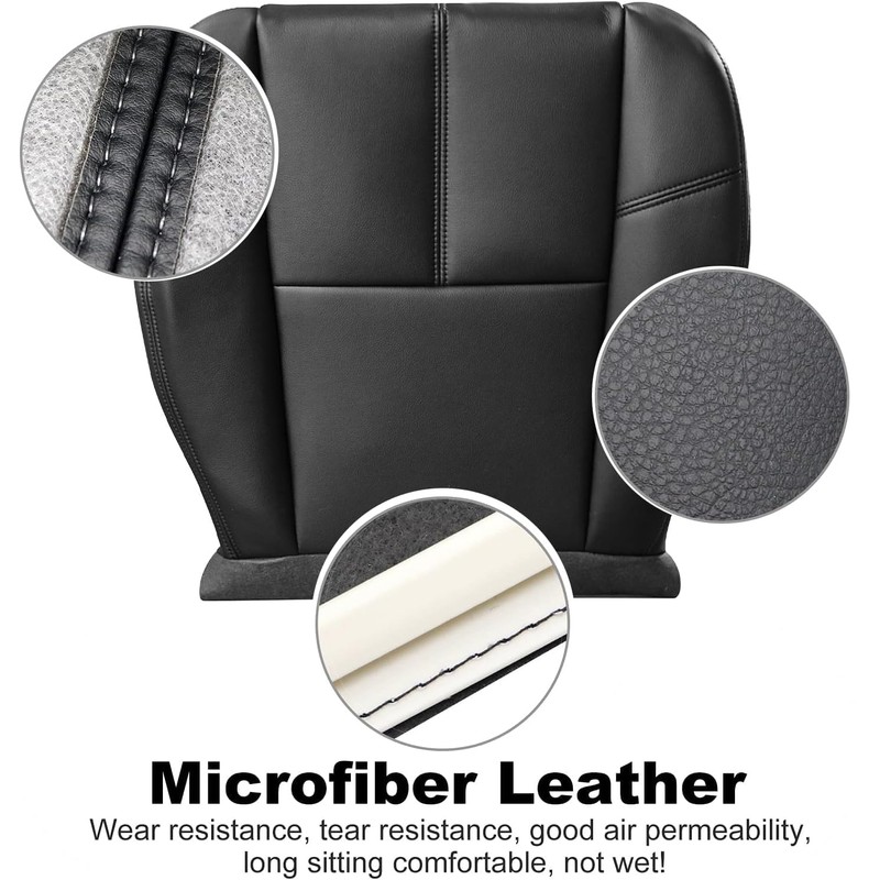 GXARTS Driver or Passenger Side Bottom Replacement Leather Seat Cover