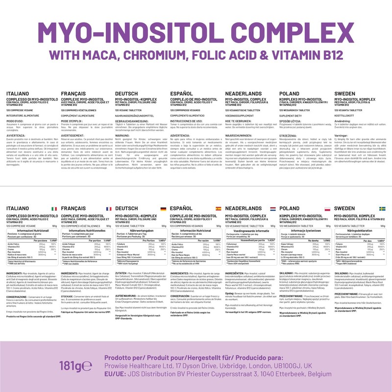 Myo-Inositol Complex 120 Vegan Tablets 7000 mg per Serving with
