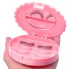 2Pcs Empty Plastic Bow Eyelashes Case Round Lash Storage Boxes