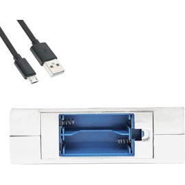 Electric Menorah Travel On The Go, LED Menorah, Batteries or USB Powered, Micro USB 4' Cable Included (Silver Matte)