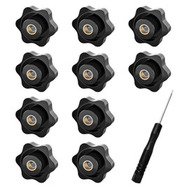 Star grip nut M6, star nut m6, internal thread clamping knob, knurled nut, M6 clamping nut, star head clamping knob, knurled handle nuts, M6 star screw knurled screw, 10 pieces