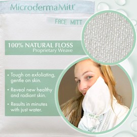 MicrodermaMitt MicrodermaMitt Deep Exfoliating Mitt Scrub for Face, Lips & Neck - Dead Skin & Blackheads Remover - Gentle Facial Scrubber - Exfoliator Glove for Shower - Women Skin Care