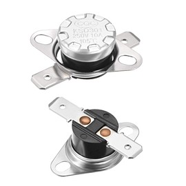 uxcell KSD301 Thermostat 105°C/221°F 10A Normally Closed N.C Adjust Snap Disc Temperature Switch for Microwave,Oven,Coffee Makers 2pcs,Bakelite Material