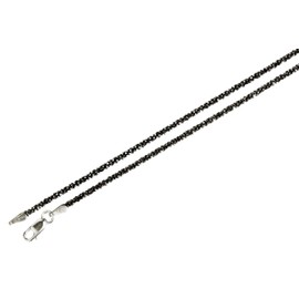 SILBERMOOS Criss-Cross Chain Made of 925 Sterling Silver Blackened Diamond-Coated Extraordinary Braid Quality Chain from Italy 42 45 50 60 70 80 90 cm, Sterling Silver