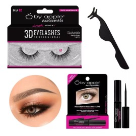 By Apple Par De Pestañas 3d 02 Mia Pegamento Pinzas