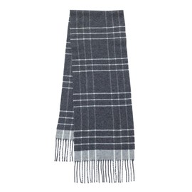 Ukrainian Merino Wool and Cashmere Plaid Scarf Fair Trade Luxuriously Soft Warm Unisex Men Women Winter Handcrafted Artisan Gift (Charcoal Gray)