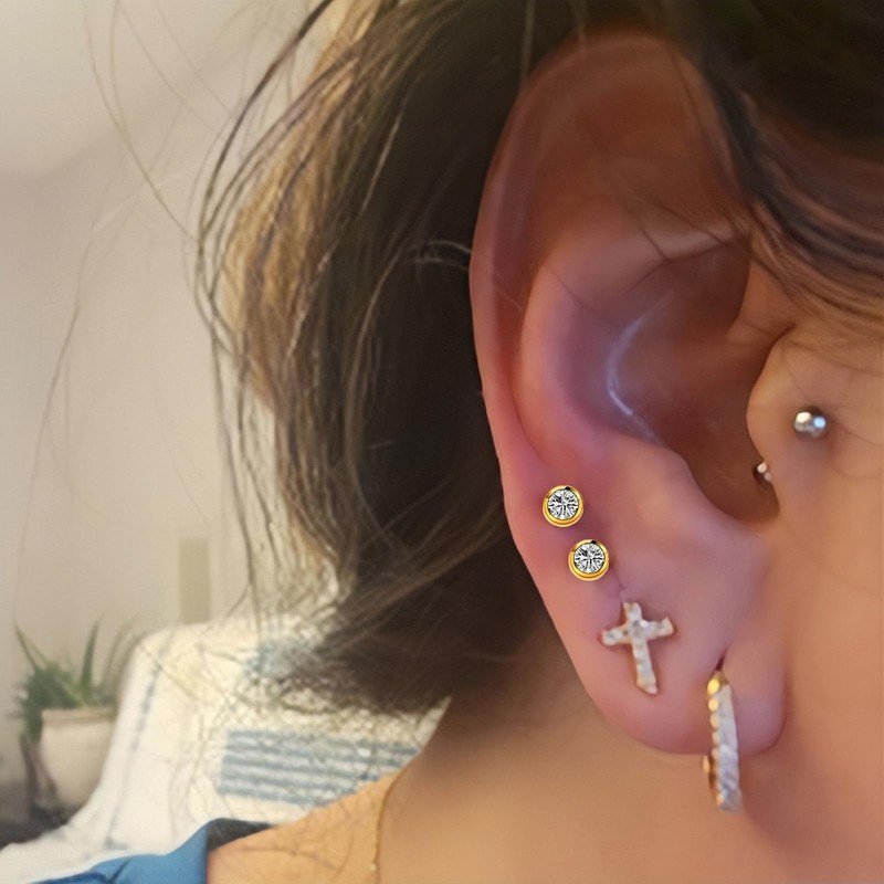 4 Pcs Ear Piercing Kit- Self Ear Piercing Gun Disposable