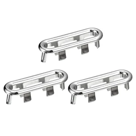 QUARKZMAN Sink Overflow Cover, Pack of 3 Sink Overflow Rings 48.4 x 12.6 mm Oval Cover for Bathroom and Kitchen Sink, Silver