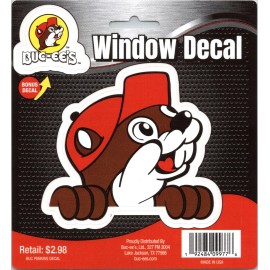 Buc-ees Logo Window Decal - 4 inch diameter - Bonus Decal