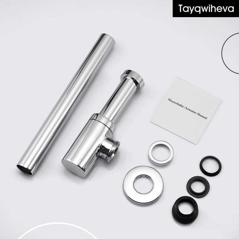 Designer Siphon Chrome Syphon for Washbasins and Washbasins, Bottle Siphon