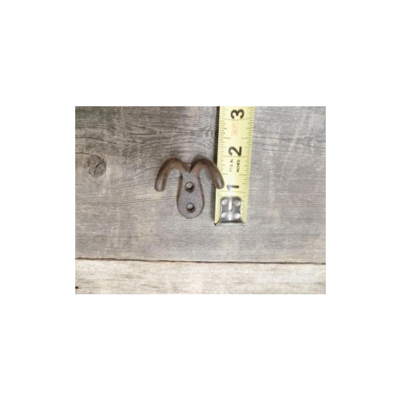 Vintage 15 Rustic Double Coat Hooks Cast Iron Wall Mount