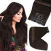 Full Shine Clip in Hair Extensions Dark Brown Seamless Hair