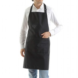 Amyu Wrinkle-Resistant Men's Apron, Simple, Neck, Black