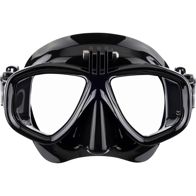 CRESSI Action Cam Mask Black/Black - Unisex Reduced Volume Dive