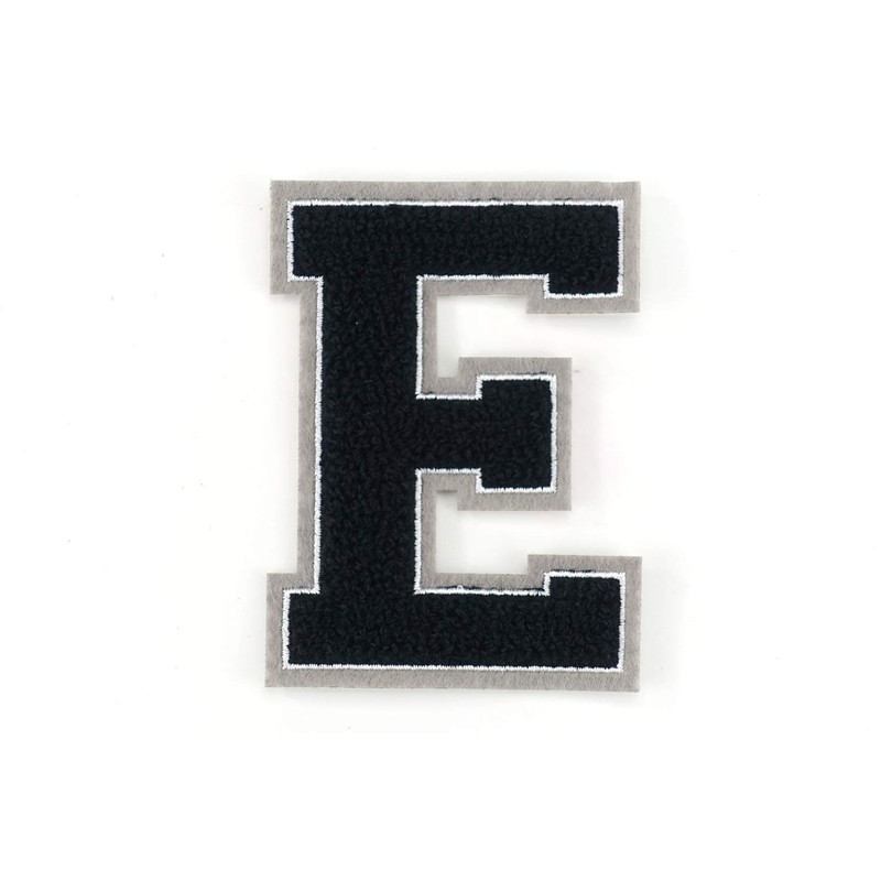 Terry Cloth Letter A-Z | Black, White, Grey | 9.5