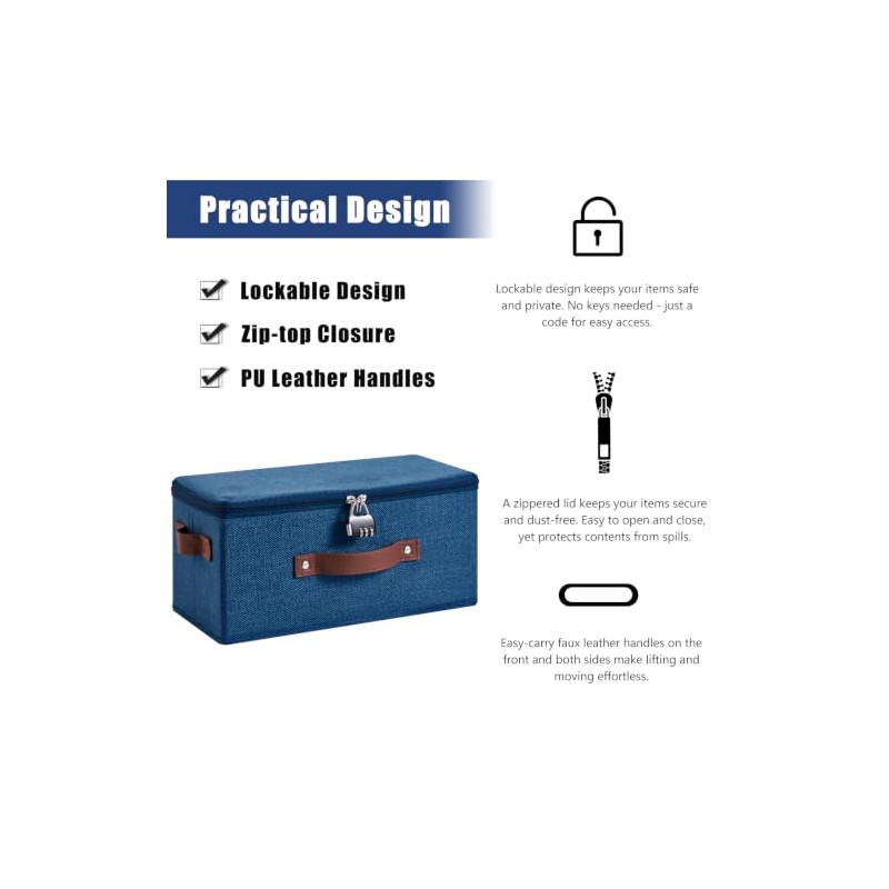 Caja de almacenamiento con cerradura de combinación de 2