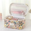 AMZMA Makeup Bag, 3 PCS Quilted Makeup Bag, Cute Floral